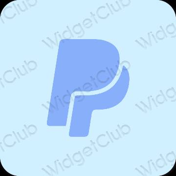 Esteetiline pastelne sinine Paypal rakenduste ikoonid