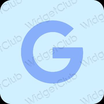 Estetické pastelovo modrá Google ikony aplikácií