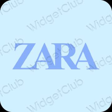 אֶסתֵטִי כחול פסטל ZARA סמלי אפליקציה