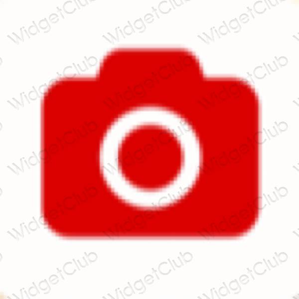Æstetisk rød Camera app ikoner
