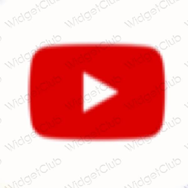 Esthétique rouge Youtube icônes d'application