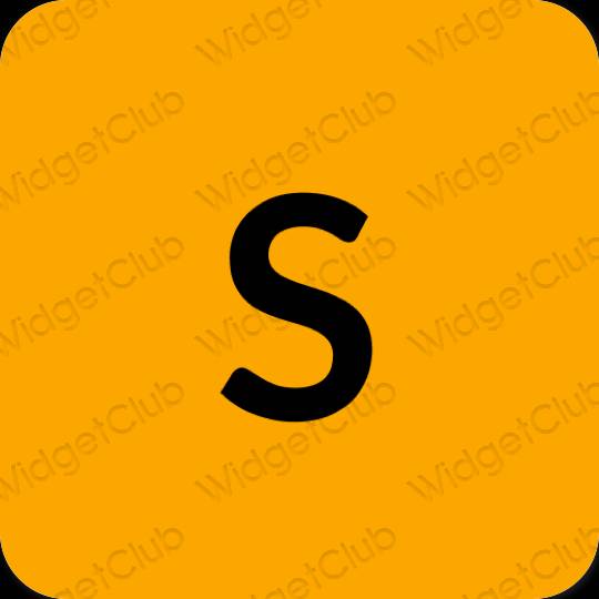 Estetické oranžová SHEIN ikony aplikácií