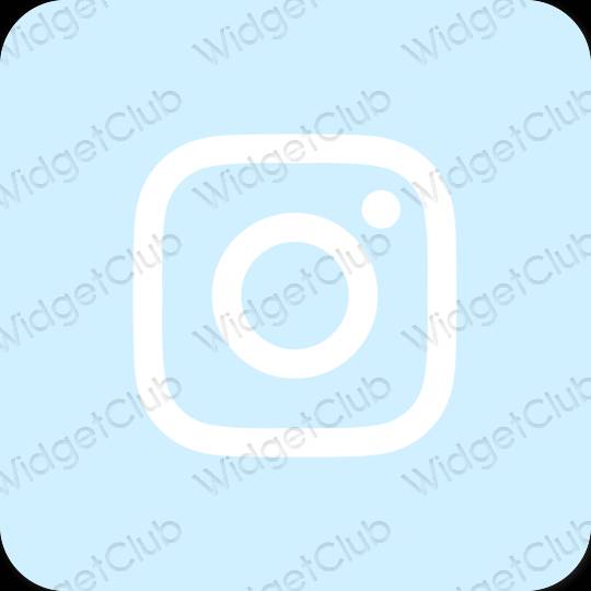 Estetsko pastelno modra Instagram ikone aplikacij