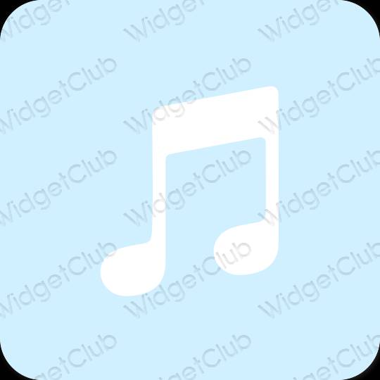 אֶסתֵטִי כחול פסטל Apple Music סמלי אפליקציה