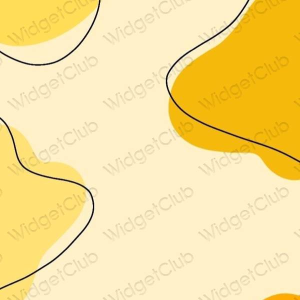 Estetski žuta boja Camera ikone aplikacija