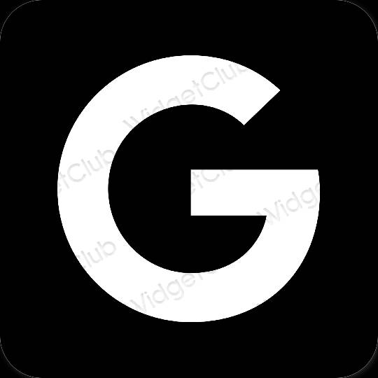 эстетический черный Google значки приложений