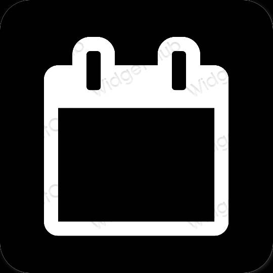 Esthétique noir Calendar icônes d'application