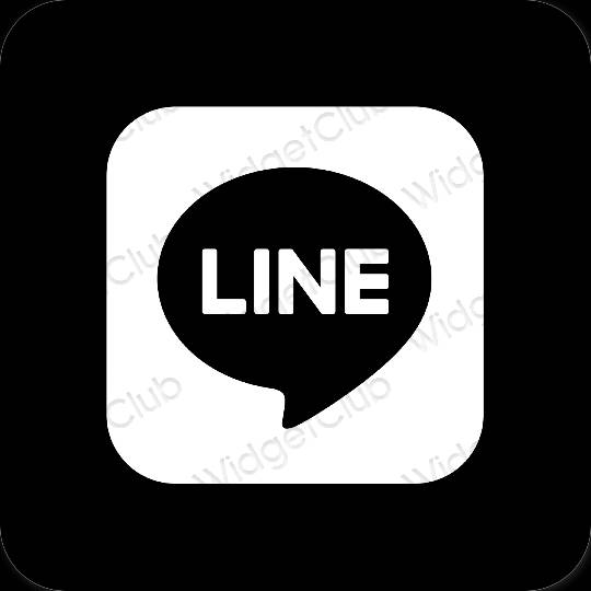 Ästhetisch Schwarz LINE App-Symbole