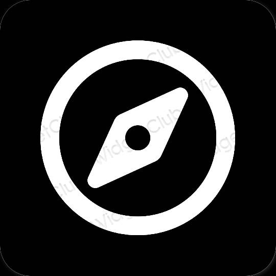 Stijlvol zwart Safari app-pictogrammen