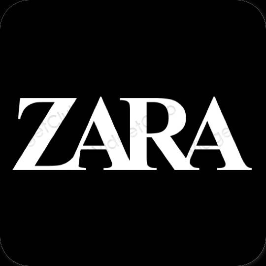 Estetické čierna ZARA ikony aplikácií