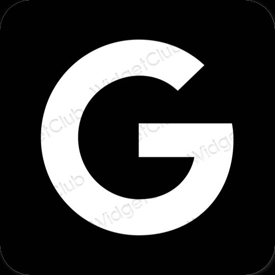 Estetik hitam Google ikon aplikasi