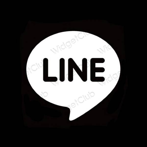 Aesthetic black LINE app icons