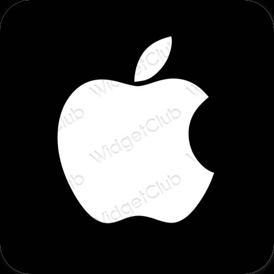 Ესთეტიური შავი Apple Store აპლიკაციის ხატები