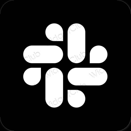 Estetik hitam Slack ikon aplikasi