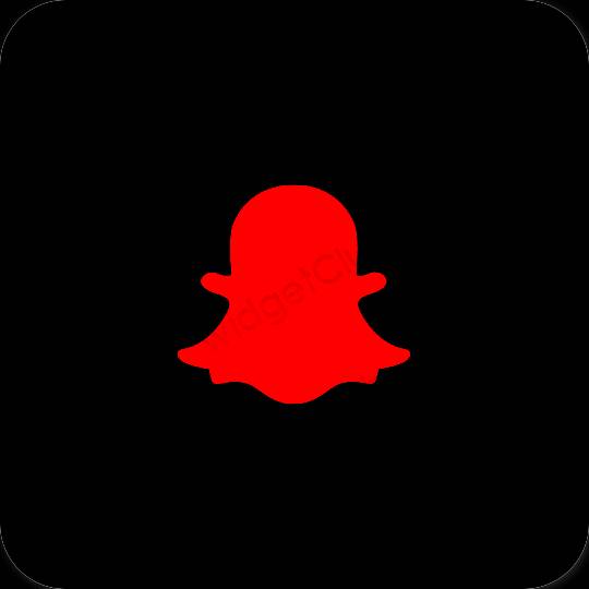 جمالي أسود snapchat أيقونات التطبيق