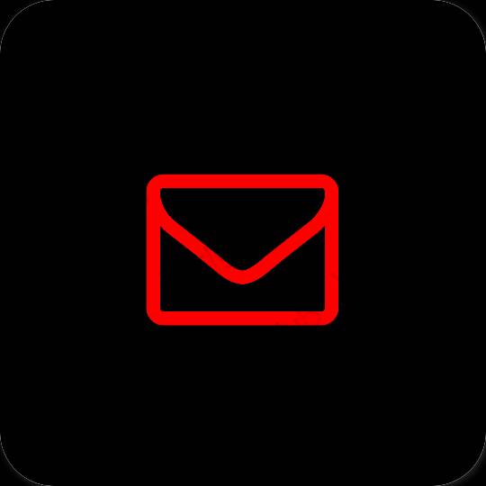 Esztétika fekete Mail alkalmazás ikonok