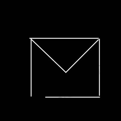 Estetik hitam Mail ikon aplikasi
