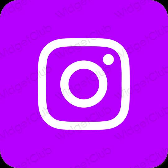 جمالي النيون الوردي Instagram أيقونات التطبيق