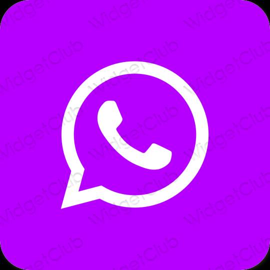 Estetické neónovo ružové WhatsApp ikony aplikácií