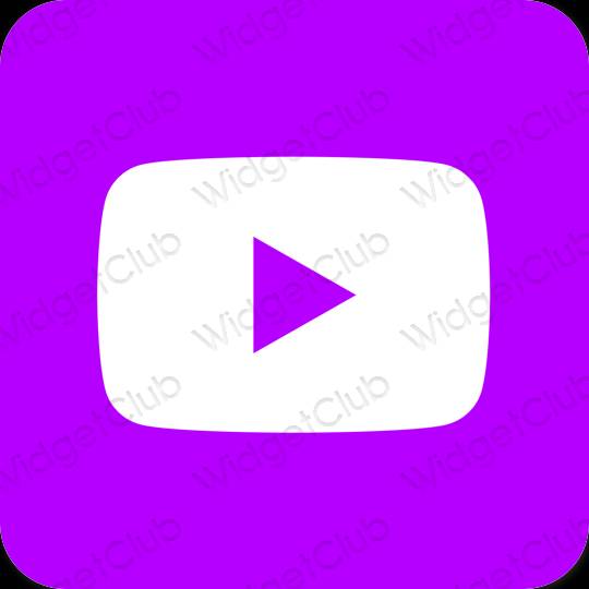 Estetinis neoninės rožinės spalvos Youtube programėlių piktogramos