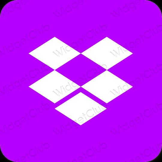 Stijlvol Neon roze Dropbox app-pictogrammen