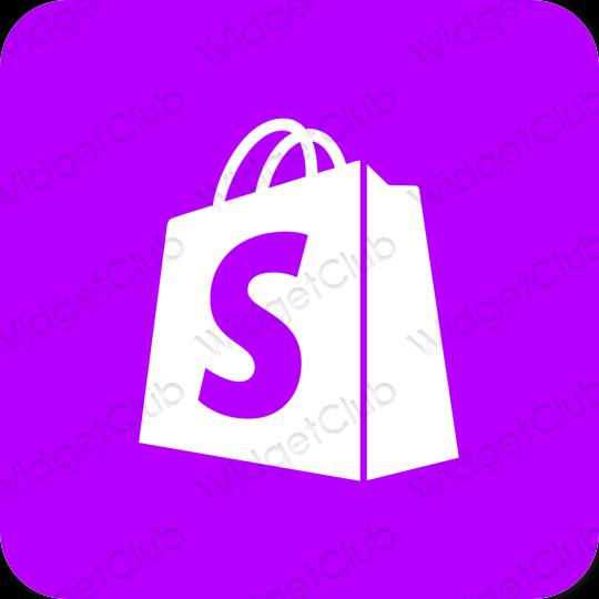 Estetyka neonowy róż Shopify ikony aplikacji