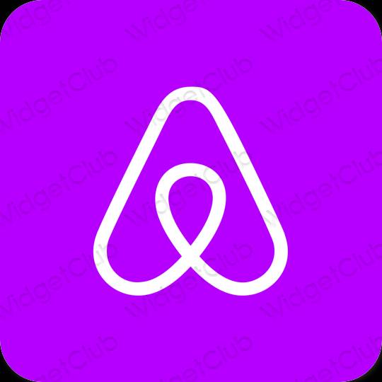 เกี่ยวกับความงาม สีชมพูนีออน Airbnb ไอคอนแอพ
