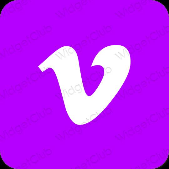Æstetisk neon pink Vimeo app ikoner