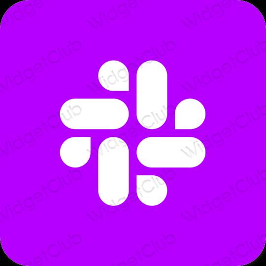 Estetický neonově růžová Slack ikony aplikací