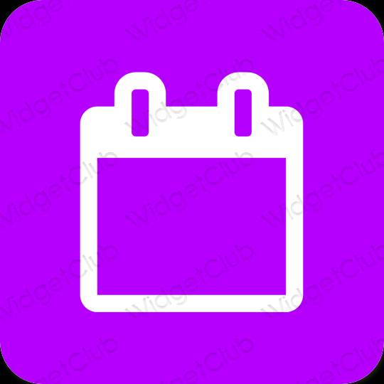 Estetické neónovo ružové Calendar ikony aplikácií