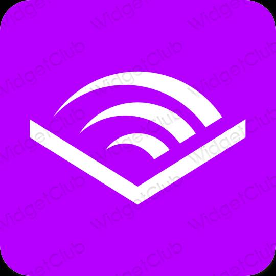 Æstetisk lilla Audible app ikoner