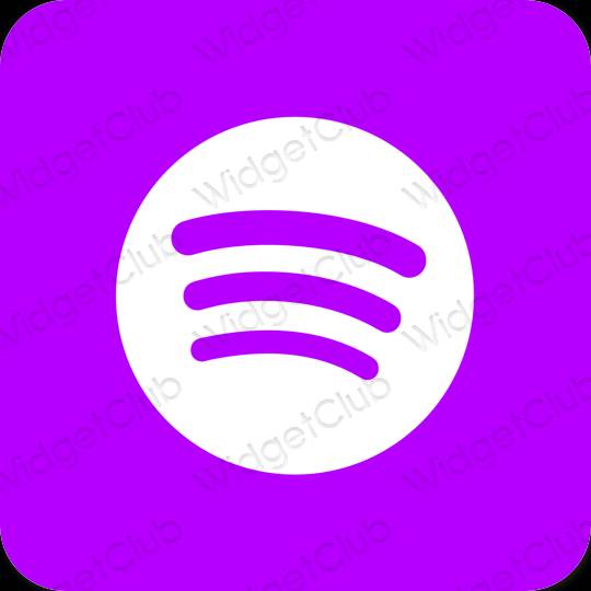 Естетичен неоново розово Spotify икони на приложения