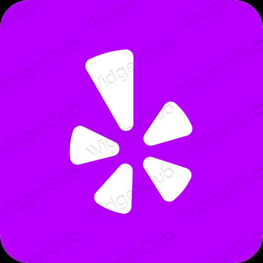 Естетичний неоново-рожевий Yelp значки програм