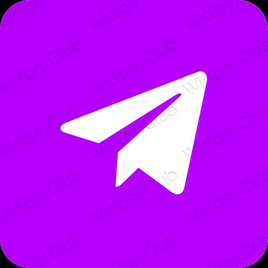 Estetsko neon roza Telegram ikone aplikacij
