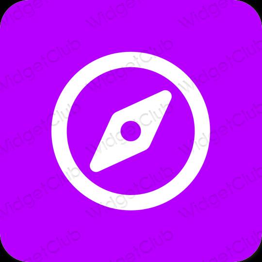 Esztétika lila Safari alkalmazás ikonok
