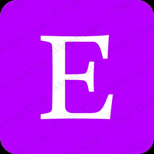 Estetik neon merah jambu Etsy ikon aplikasi