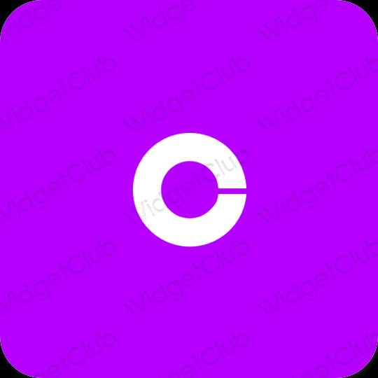 Estetik neon merah jambu Coinbase ikon aplikasi