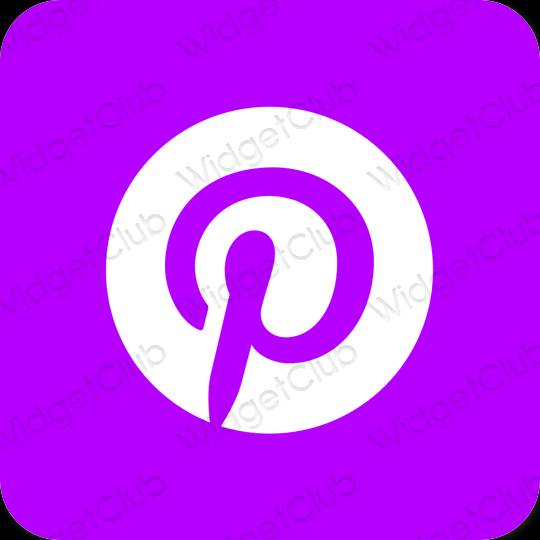 Ästhetisch Neon Pink Pinterest App-Symbole
