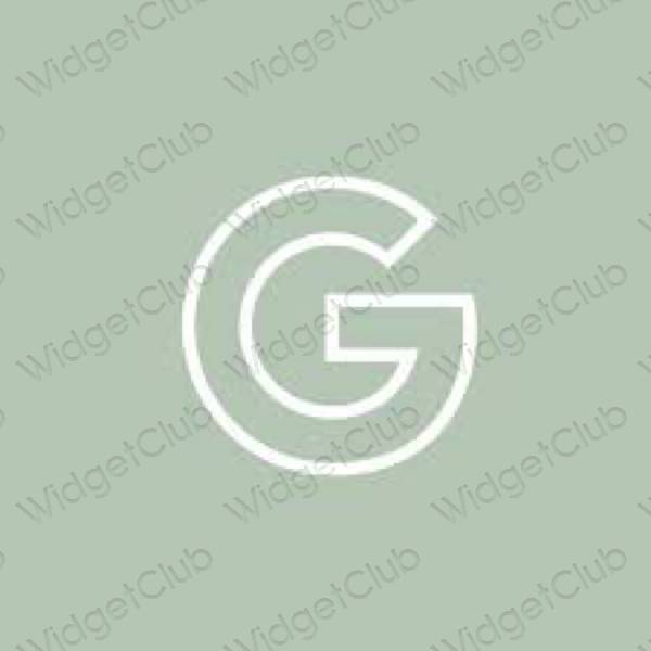 Ესთეტიური მწვანე Google აპლიკაციის ხატები