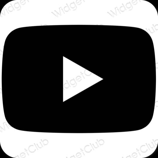 Estetsko Črna Youtube ikone aplikacij