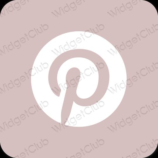 审美的 柔和的粉红色 Pinterest 应用程序图标
