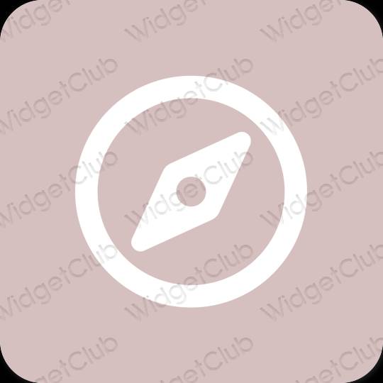 Естетски пастелно розе Safari иконе апликација