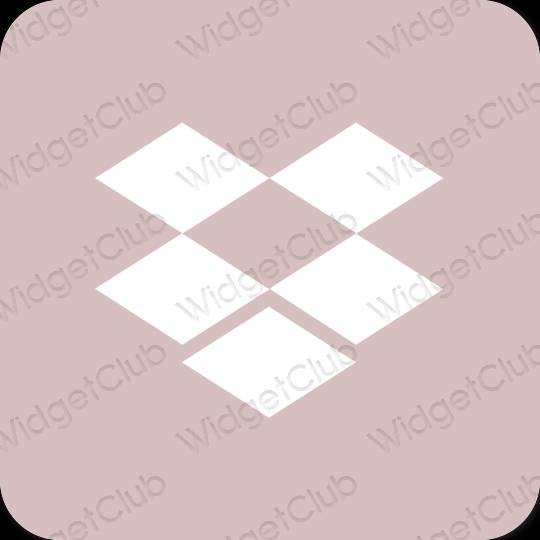 Estetsko pastelno roza Dropbox ikone aplikacij