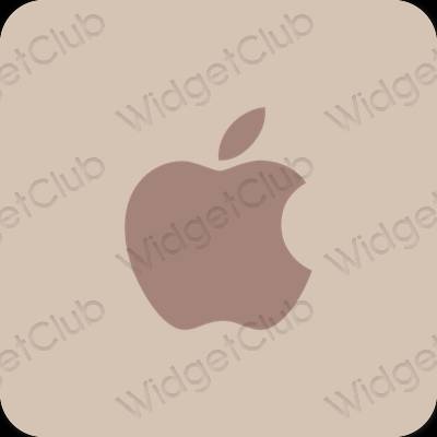 Estético bege Apple Store ícones de aplicativos