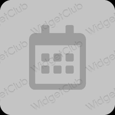 Естетски сива Calendar иконе апликација