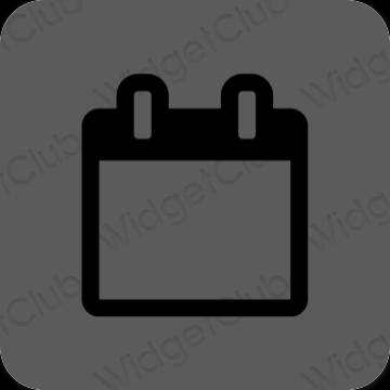 Estetický šedá Calendar ikony aplikací