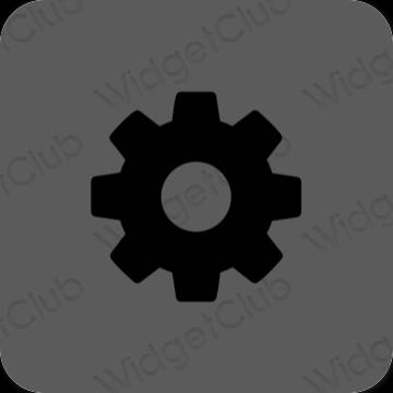 Estetico grigio Settings icone dell'app