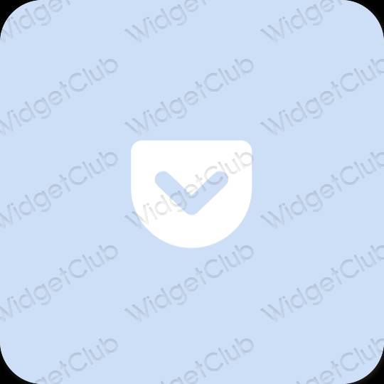 Esthétique bleu pastel Pocket icônes d'application