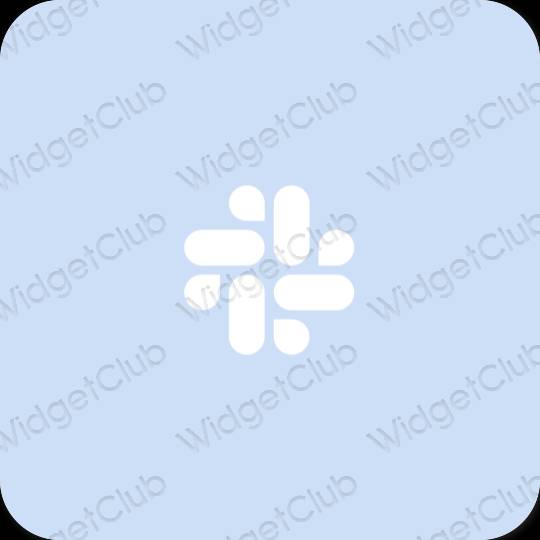 Aesthetic pastel blue Slack app icons