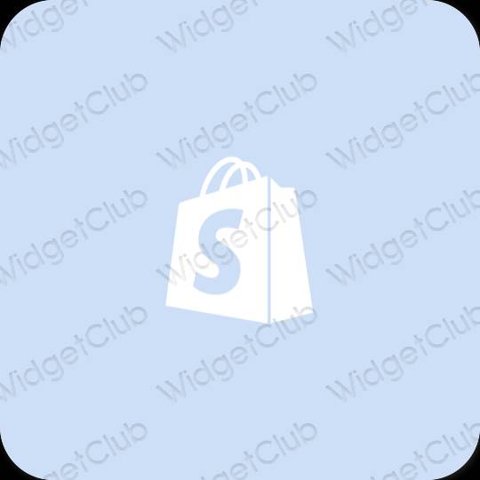 Estetic albastru pastel Shopify pictogramele aplicației
